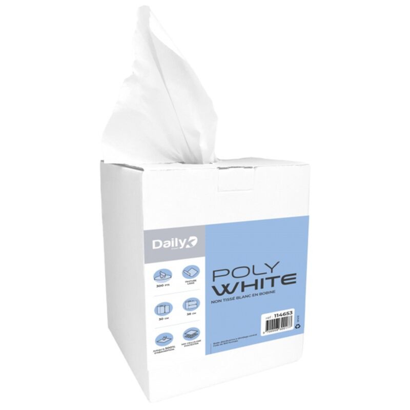 Image de Bobine non tissée blanche 30x38cm 300 ft POLYWHITE Dailyk Start-Unité