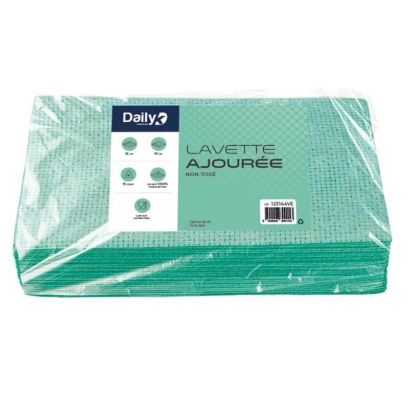 Image de Lavette ajourée non tissée 35x50cm DAILYK PREMIUM - Sachet de 25