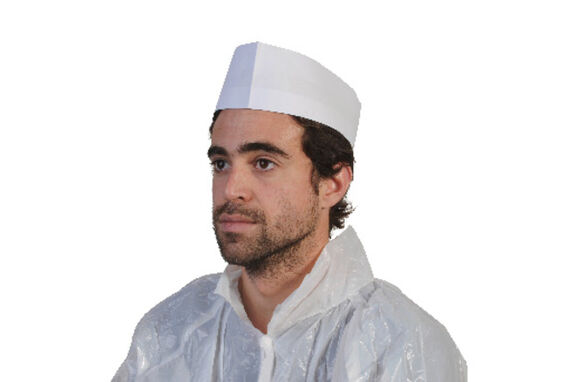 Image de Calot extra-blanc en papier avec liseré couleur - Ct de 1000