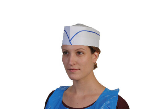 Image de Calot extra-blanc en papier avec liseré couleur - Ct de 1000