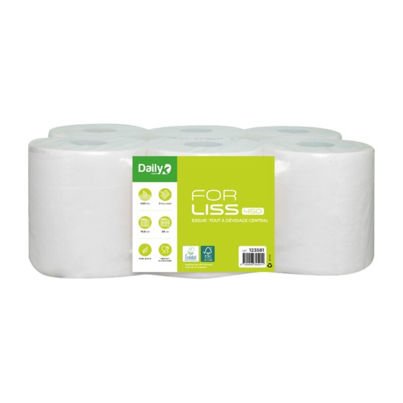 Image de Essuie-tout lisse blanc Ecolabel FORLISS 450 Dailyk Green - Col 6 rlx