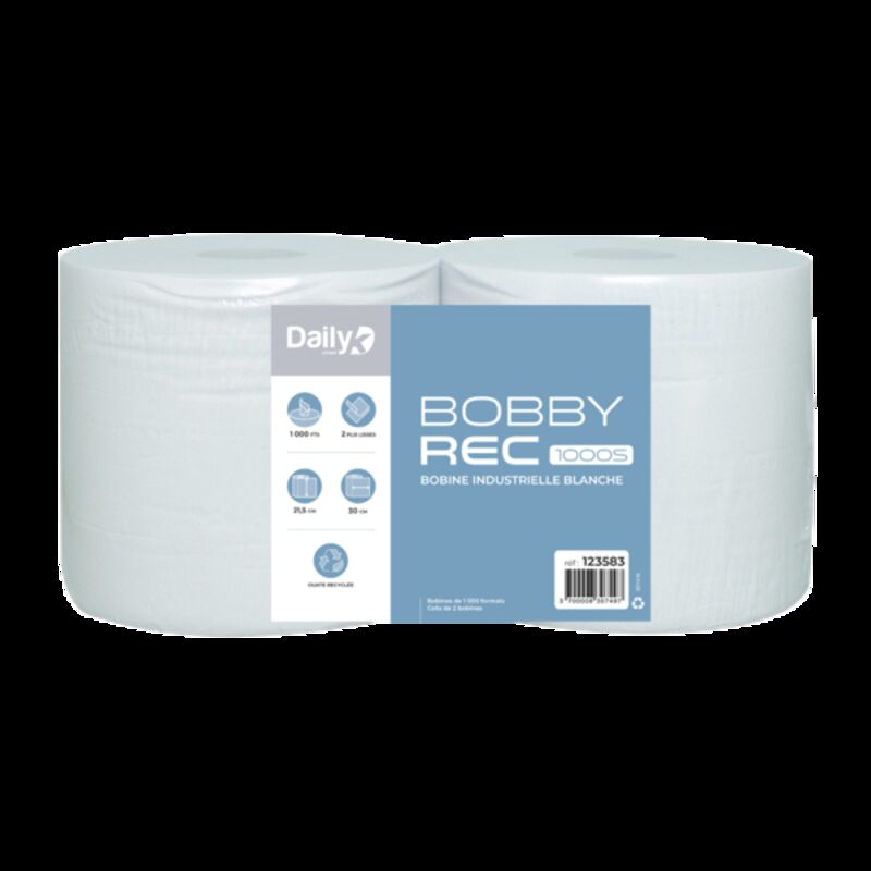 Image de Bobine recyclée blanche BOBBYREC 1000S Dailyk Start - Colis de 2