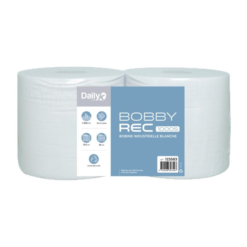 Image de Bobine recyclée blanche BOBBYREC 1000S Dailyk Start - Colis de 2
