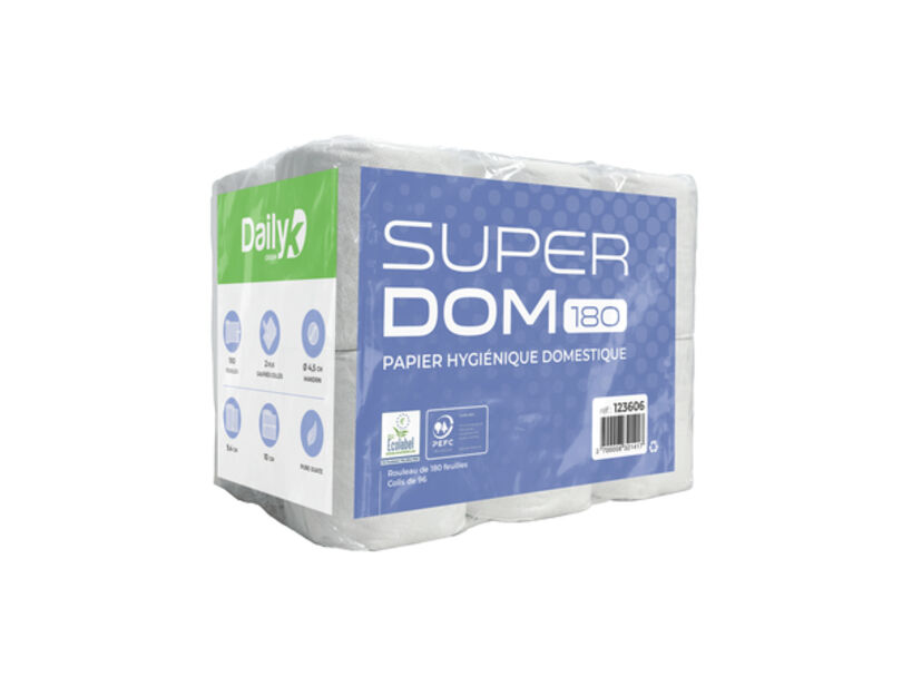 Image de PH petit rouleau blanc 180F 2P écolabel SUPER DOM180 -Ct 96 rlx