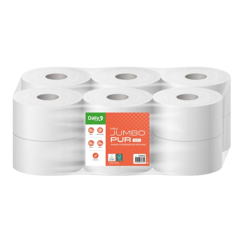 Image de PH gaufré blanc écolabel MINI JUMBOPUR 180m Dailyk Green -Ct 12 rlx
