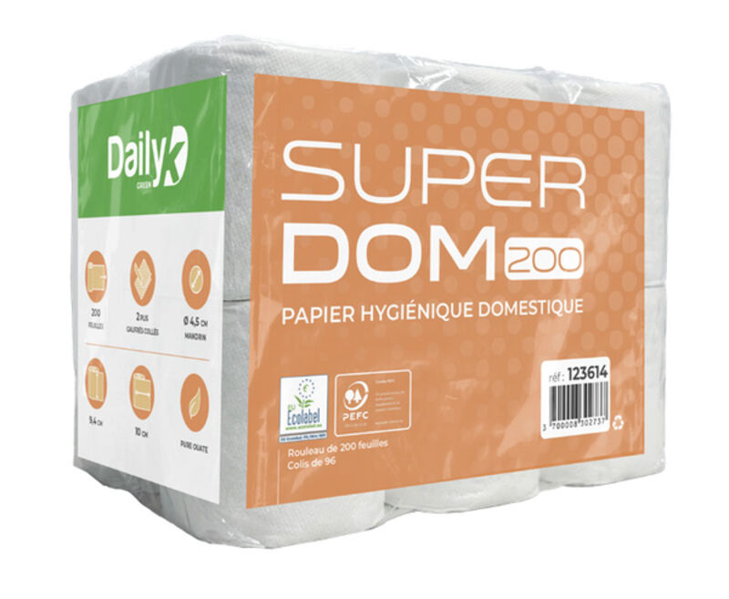 Image de PH petit rouleau blanc 200F 2P Ecolabel-Ct 96 rlx