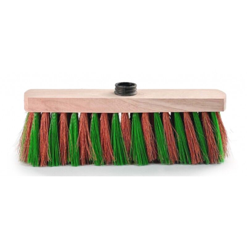 Image de Balai coco zébré à vis monture bois 29cm