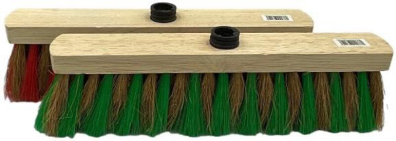 Image de Balai coco zébré 29 cm monture bois à vis