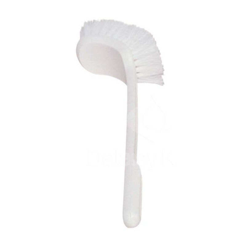 Image de Brosse coudée nylon PP monture blanche