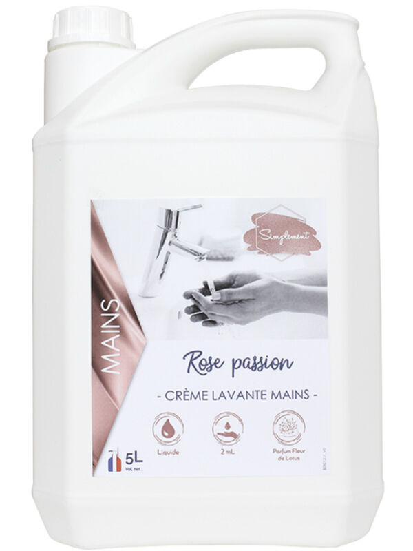 Image de Crème lavante mains douce rose parfum floral - 0260 - Bidon 5L