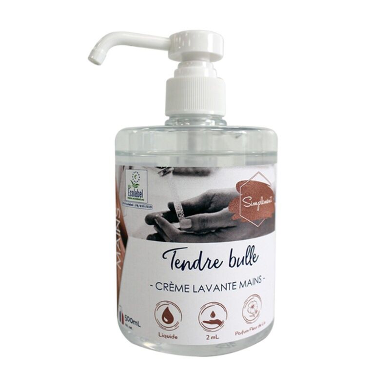 Image de TENDRE BULLE Crème lavante mains ECOLABEL - Flacon 500ml avec Pompe
