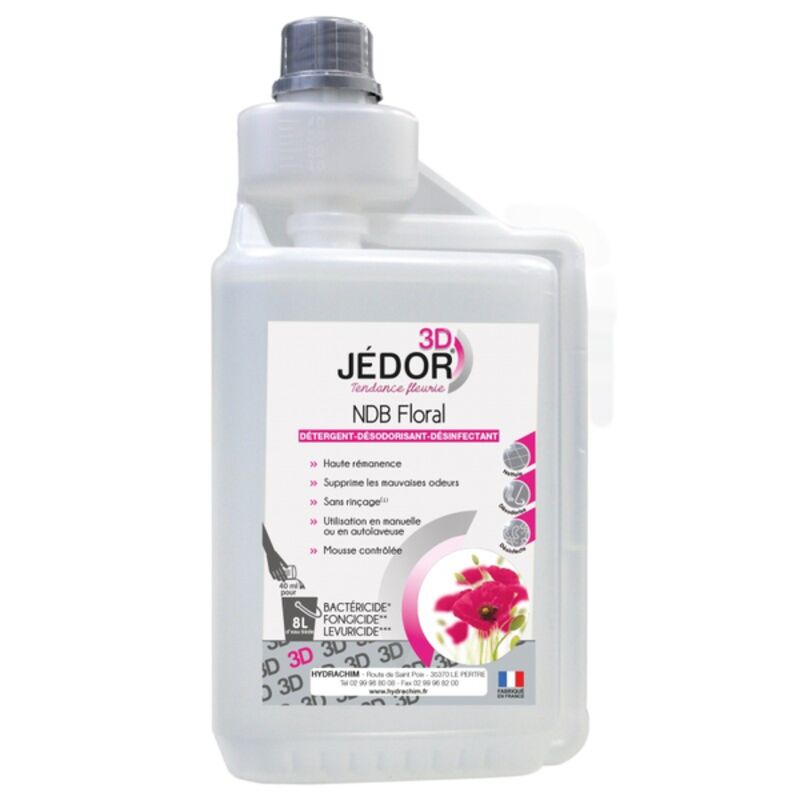 Image de JEDOR 3D Détergent Surodorant Désinfectant virucide - Bidon doseur 1L