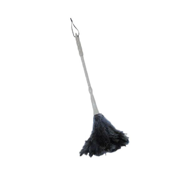 Image de Plumeau en véritable plumes d'autruche avec manche bois