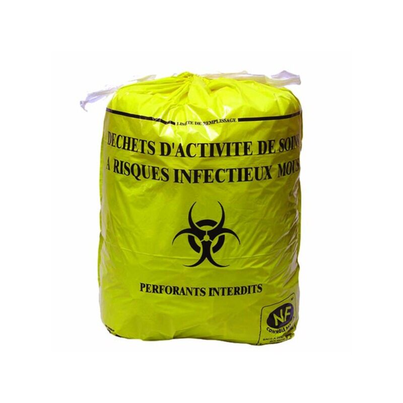 Image de SP 20L jaune DASRI NF-X 30-501 20µ 450x450mm - Ct. de 1000 Sacs