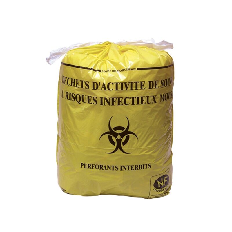 Image de SP 30L jaune DASRI NF-X 30-501 20µ 500x650mm - Ct. de 500 Sacs