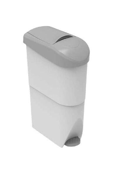 Image de Poubelle hygiène féminine 15L blanc à pédale -unité