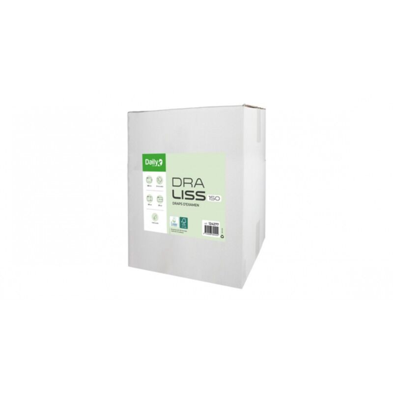 Image de Drap d'examen blanc PO 2 plis lisses 150 fts 50x35cm - Ct. de 12 rlx