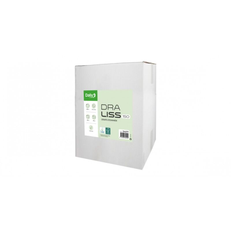 Image de Drap d'examen blanc PO 2 plis lisses 150 fts 50x35cm - Ct. de 12 rlx