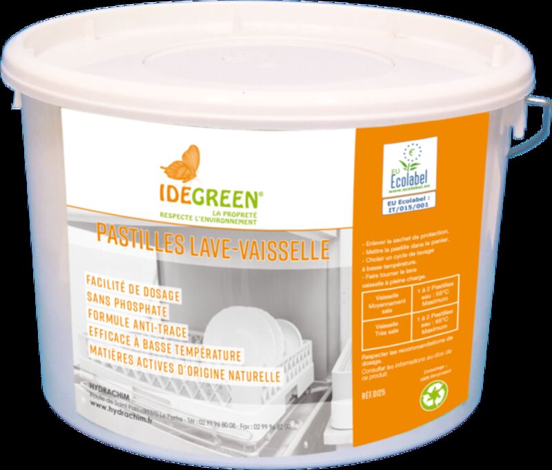 Image de Pastille lave-vaisselle Ecolabel IDEGREEN 0125 -Seau de 125
