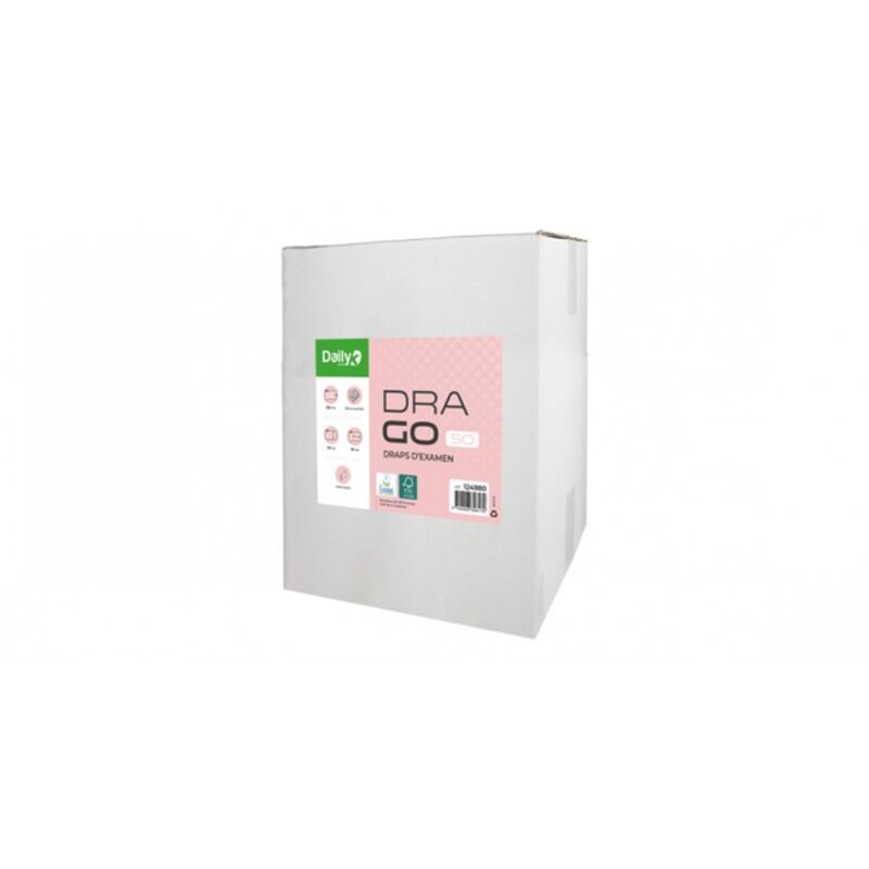 Image de Drap d'examen blanc PO 2 plis gaufrés135 fts 50x35cm - Ct de 6 rlx