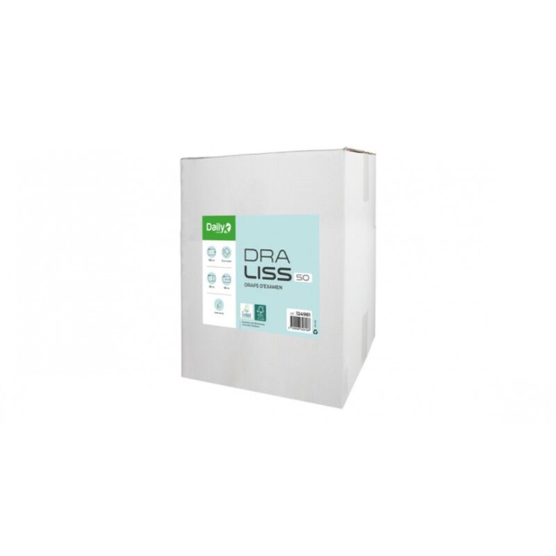 Image de Drap d'examen blanc PO 2pl lisses 135fts 50x35cm ECOLABE- Ct de 6 rlx