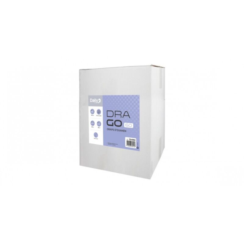 Image de Drap d'examen blanc PO 2 plis gaufrés135 fts 60x35cm - Ct de 6 rlx