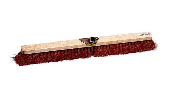 Image de Balai coco monture bois douille métal inclinée L 60cm