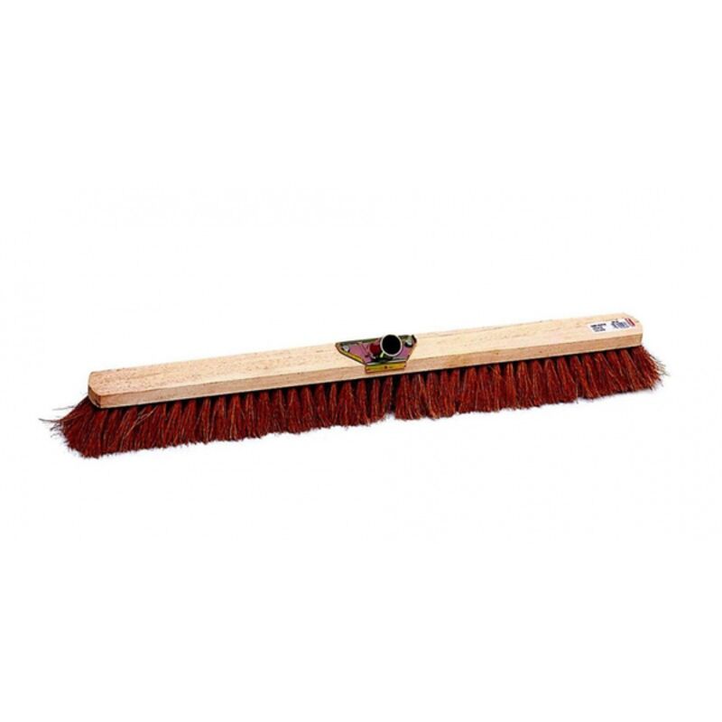 Image de Balai coco monture bois douille métal inclinée L 60cm