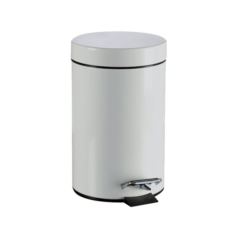 Image de Poubelle 12L à pédale métal laqué blanc