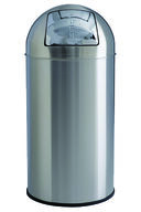 Image de Poubelle 40L en Inox brossé avec couvercle PUSH