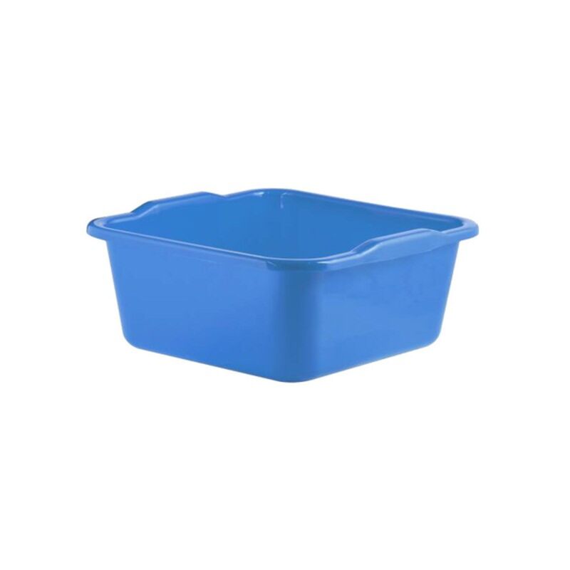 Image de Cuvette carrée bleu en plastique 11L 33x33cm