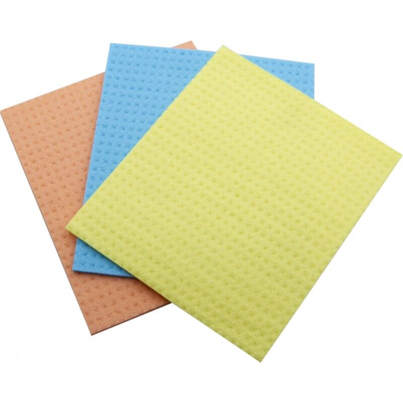 Image de Carré vaisselle 18x20cm (Bleu/Jaune/Rose) - Lot de 3