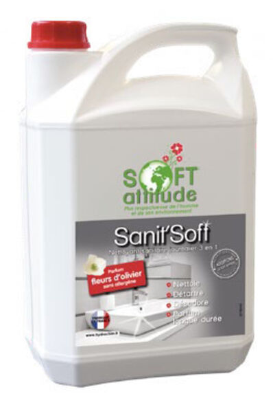Image de Nettoyant sanitaires journalier 3 en 1 SANIT'SOFT - 1843 - Bidon 5L