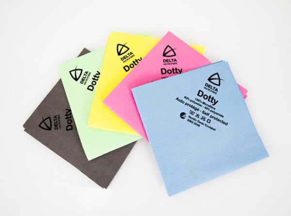 Image de Lavette microfibre NT 40x40cm 160g/m² écolabel DOTTY - Sachet de 5