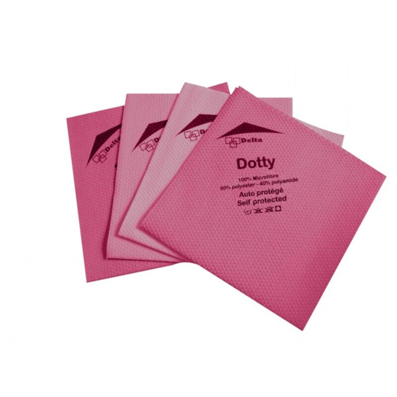 Image de Lavette non tissée 40x40cm microfibre 160gr écolabel DOTTY - Sachet 5