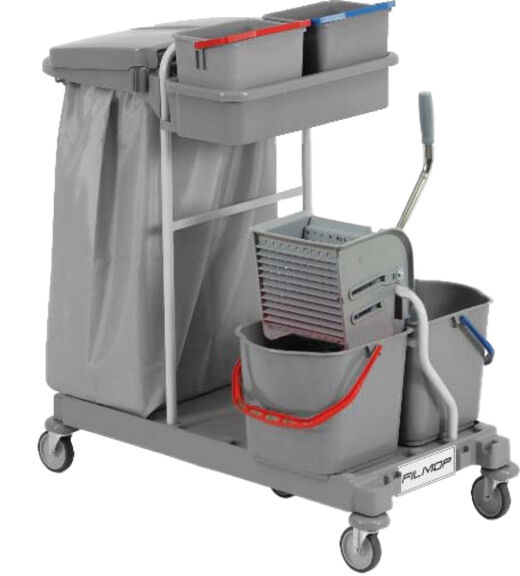 Image de Chariot de ménage et lavage ARIANE GREY 2115 avec Presse à Plat