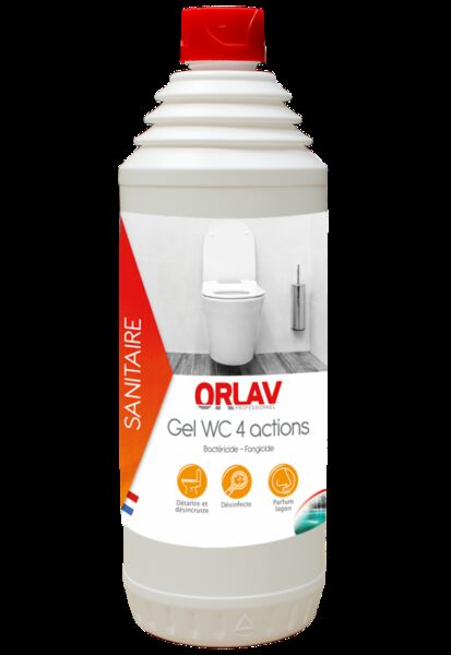 Image de Gel WC détartrant désinfectant désodorisant 4 ACTIONS ORLAV-Flacon 1l