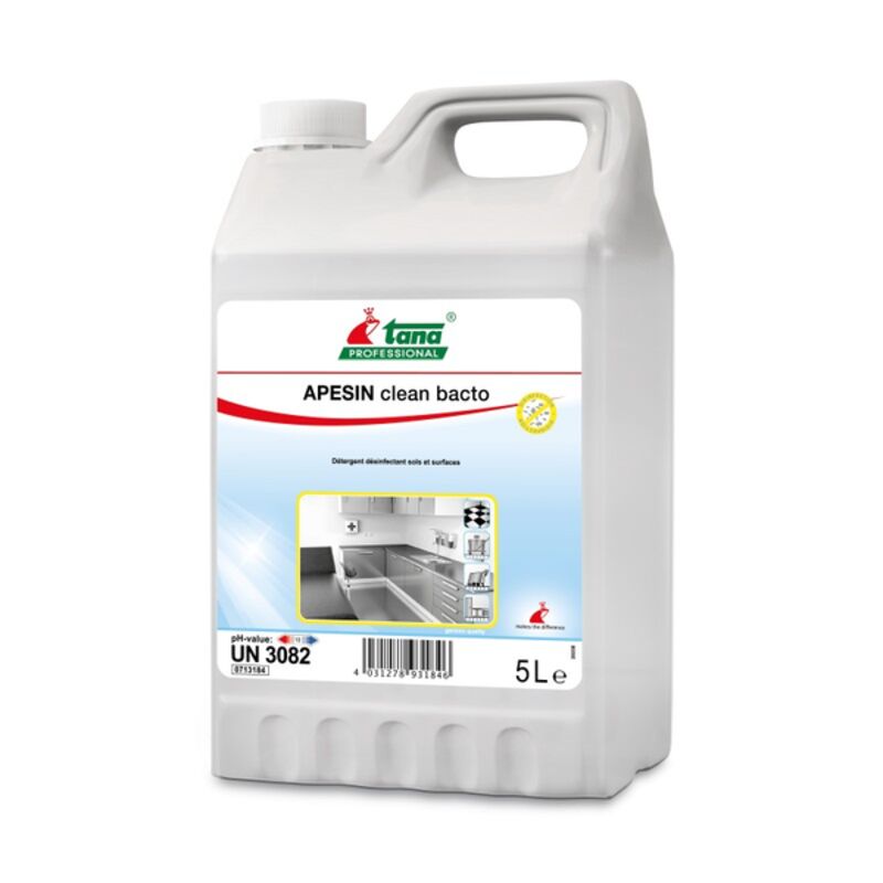 Image de Détergent désinfectant APESIN CLEAN BACTO sols & surfaces - Bidon 5L