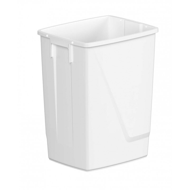 Image de Poubelle 25L blanche polypropylène sans couvercle ATLAX FLIP