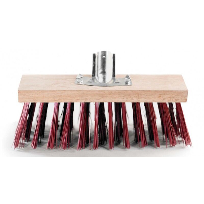 Image de Balai cantonnier 32cm fibre PVC dure rouge /douille métal