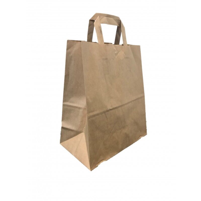 Image de Sac cabas à poignées plates kraft brun - Ct de 250
