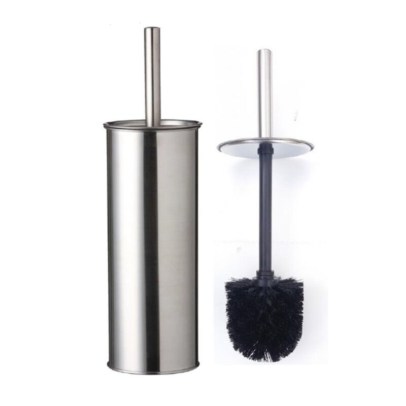 Image de Combiné WC porte-balayette et brosse noire - Inox