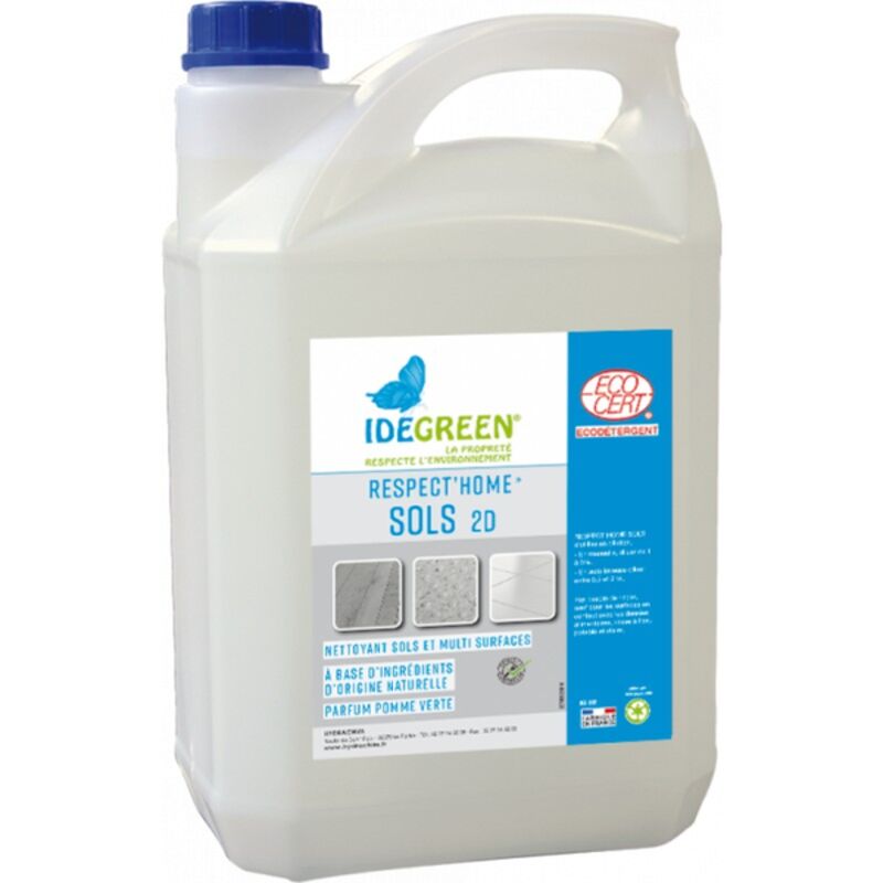 Image de Respect'Home® SOLS 2D Nettoyant sols ECOCERT -1862- Bidon de 5L