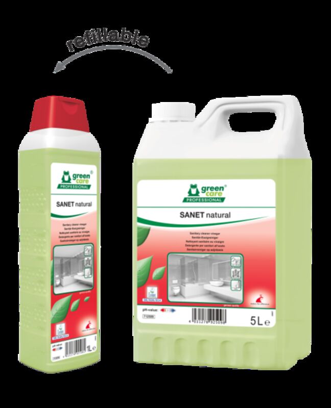Image de Nettoyant sanitaires vinaigre SANET NATURAL ECOLABEL - Bidon 1L