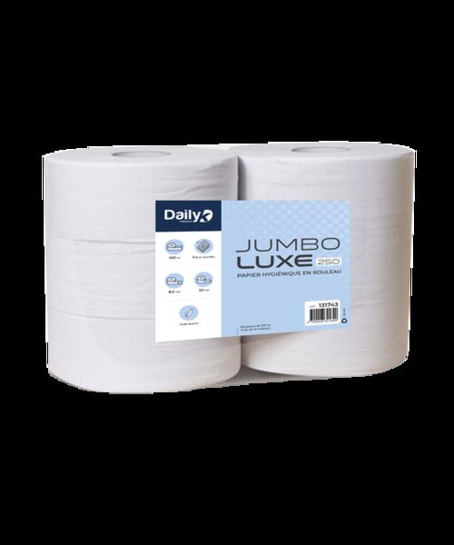 Image de PH gaufré 3 plis blanc JUMBO LUXE 250m Dailyk Premium - 6 rlx