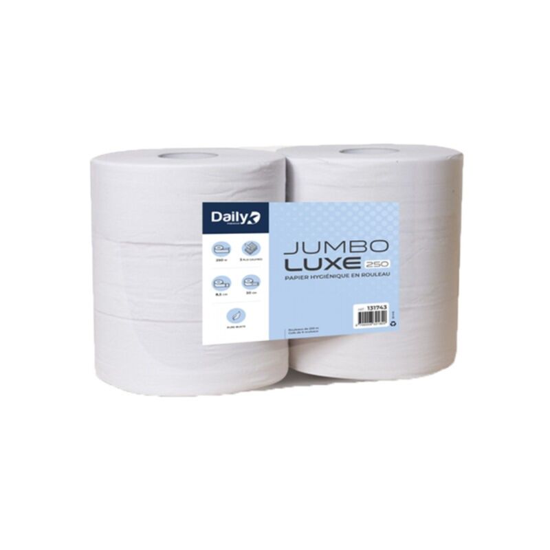 Image de PH maxi JUMBO LUXE 250m gaufré 3 plis blanc Dailyk Premium - 6 rlx