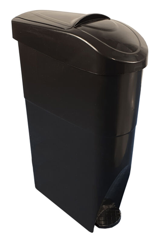 Image de Poubelle hygiène féminine 22L noir à pédale SERENA