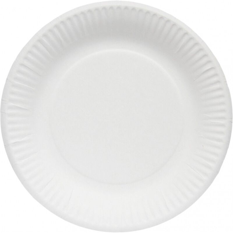 Image de Assiette blanche en carton 100% biodégradable D.23 - Colis 1000