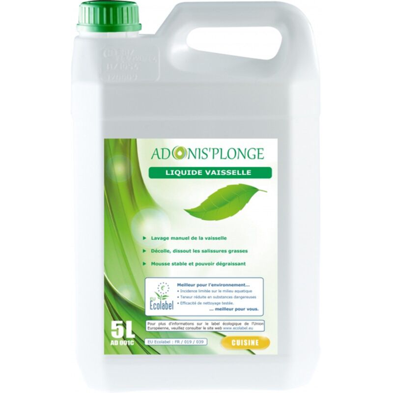 Image de Liquide vaisselle manuel concentré écolabel ADONIS'PLONGE - Bidon 5L