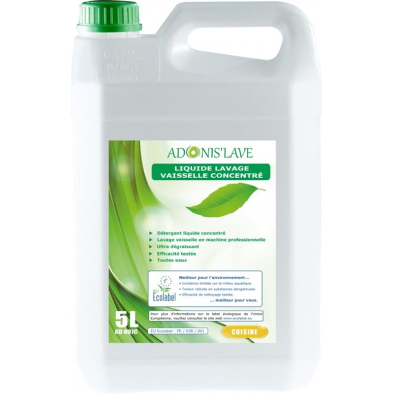 Image de Liquide lavage vaisselle concentré Ecolabel ADONIS' LAVE - Bidon 5L